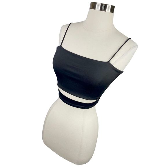 SHEIN Black Cut Out Strappy Crop Top - Size Small - Picture 3 of 5